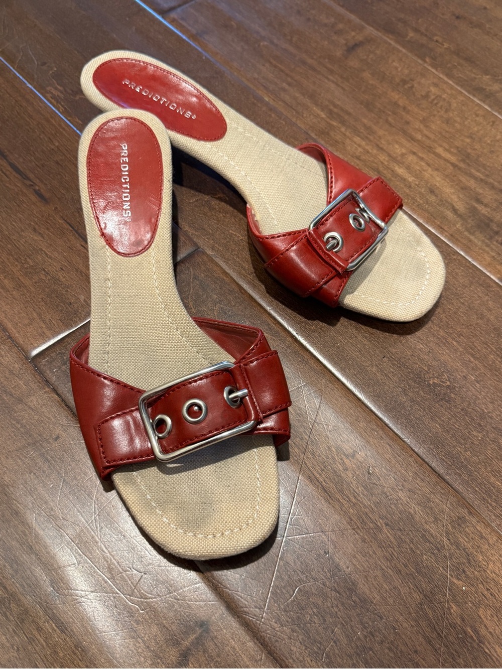 Predictions Red Buckle Sandals